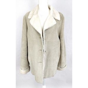 Marvin Richards Suede Leather Faux Fur Coat Large